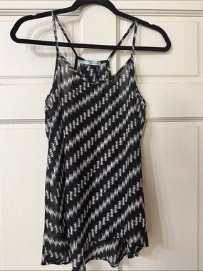 Maurices Black and White Patterned Spaghetti Strap Tank